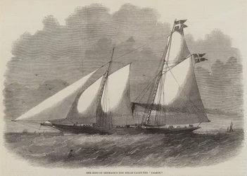 Die neue Dampfyacht des Königs von Dänemark, die Falkin